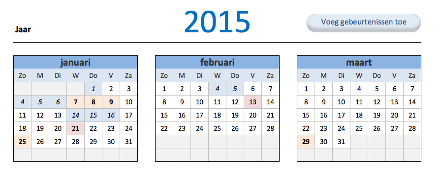plakboek toevoegen aan vereist Kalender 2015 - G-Info
